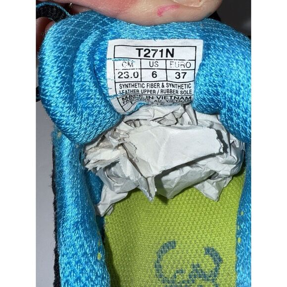 Asics Womens 6 Gel Excel 33 Running Shoes Athletic Black Blue Gym Workout Casual - Picture 14 of 14